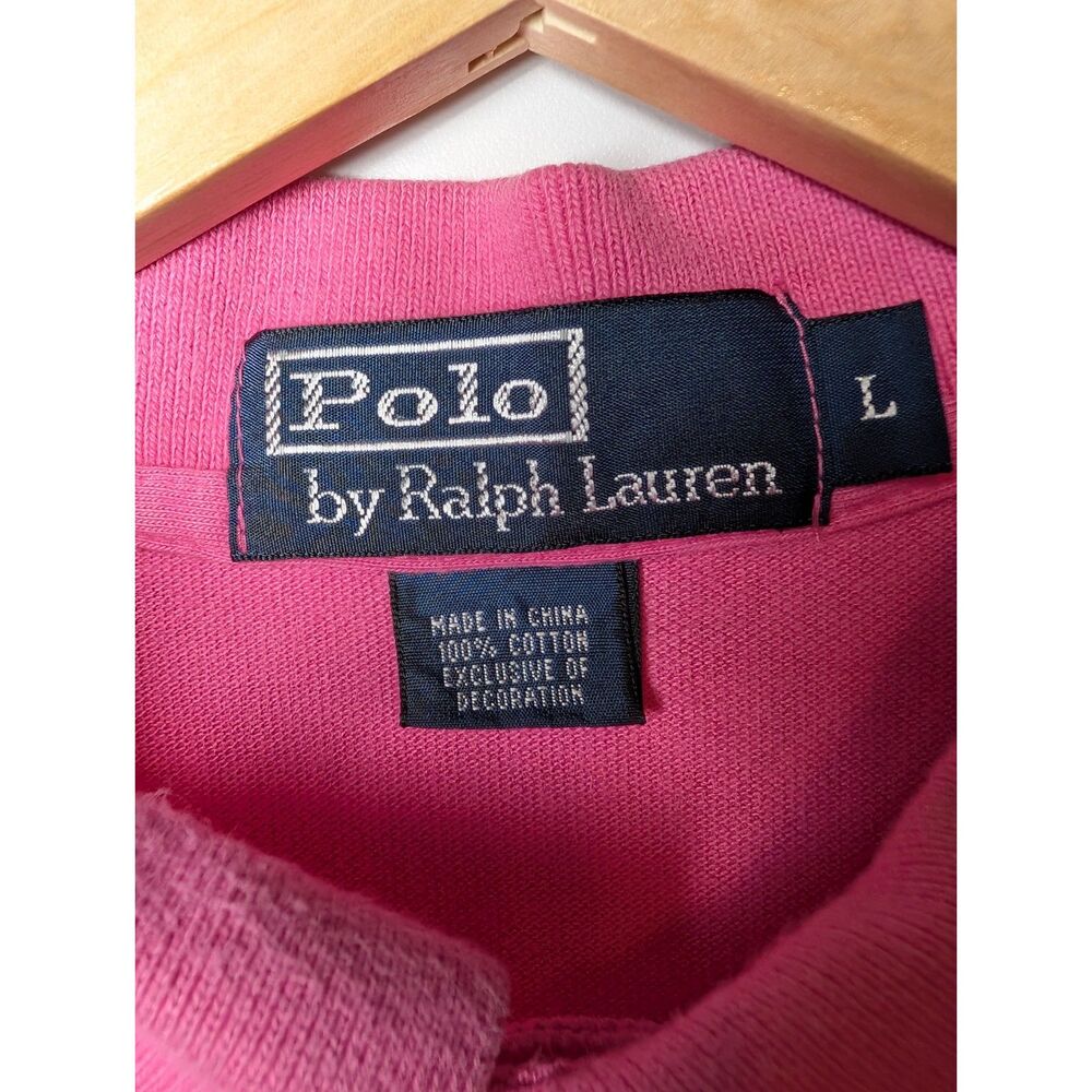 CLEARANCE! Polo Ralph Lauren Pink Classic Fit Polo Shirt Men's Large 100% Cotton - Picture 5 of 6